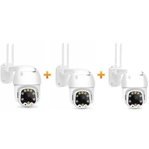 Lot de 3 Caméras de surveillance WiFi Full HD