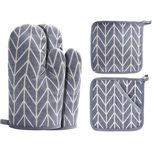 Todyjeyho Gants de Four et Maniques en Silicone 4 Pièces